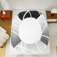 thumbnail image 5 of jejeloiu Geometric Lines Circle Queen Sheet Sets,White Black Bed Set For Men Women 4pcs, 5 of 7