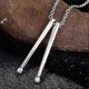 thumbnail image 3 of Collar con colgante de baqueta de rock Yashi para hombres acero inoxidable, 3 of 5