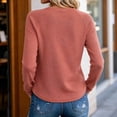thumbnail image 4 of Kcavykas Womens Tops Waffle Knit Women's Blouses Crew Neck Raglan Long Sleeve Loose Casual Top for Daily, 4 of 8