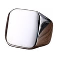 thumbnail image 4 of Fashion Rings Square Big Width Signet Rings Titanium Steel Man Silver Black Men Ring Jewelry Size 7-12, 4 of 9
