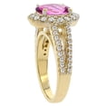 thumbnail image 3 of 14K Yellow Gold Diamond Natural Pink Topaz Engagement Ring Oval 10x8mm, size 5, 3 of 3