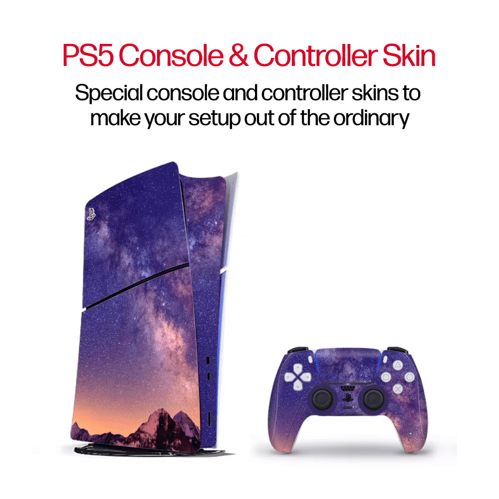2024 PlayStation PS 5 Gaming Holiday Bundle: PS 5_Disc Console Enhanced 3TB SSD with Fortnite Cobalt Star pack + Wireless Controller + Charging Dock + 3pcs Console Skins