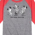 thumbnail image 3 of Peanuts - Snoopy Just Keep Dancing - Youth Raglan Tee, 3 of 7