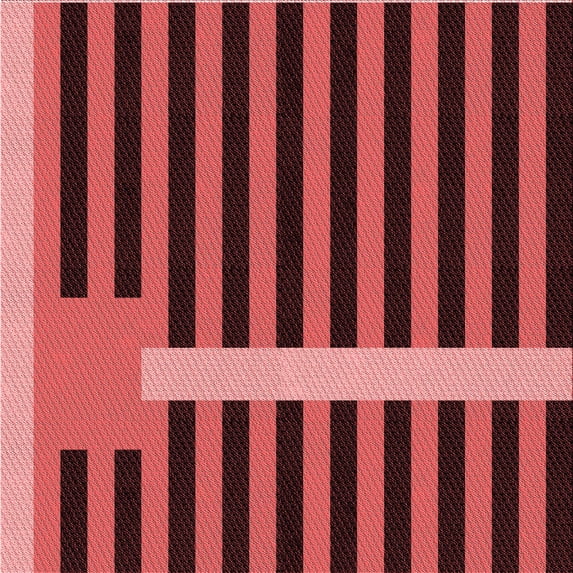 Ahgly Company Machine Washable Indoor Square Transitional Red Area Rugs, 4' Square