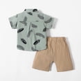 thumbnail image 2 of PatPat 2pcs Baby Boys Cactus Short Sleeve Summer Outfits Set,Lapel Button up T-Shirt Tops Elastic Waistband Shorts Set Toddler Clothes Set Beachwear,0-3T, 2 of 8