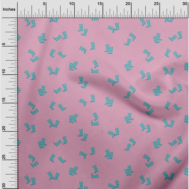 oneOone Cotton Flex Fabric Boots Fashion Printed Fabric 1 Yard 40 Inch Wide