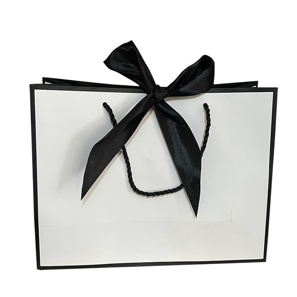 Bolsa de papel portátil con fondo cuadrado y lazo, color exquisito, embalaje para regalo, bolsa para compras de ropa