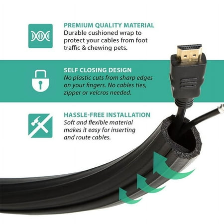 UT Wire Expandable Flexi Cable Wrap for Bundling - 8 Feet - Black price history on PriceWatchPro