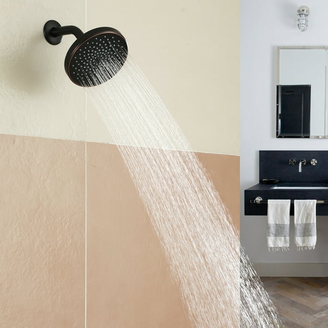 Topcobe 6Inch Circular Large Rainfall Oil Polished Bronze Shower Head