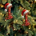 thumbnail image 3 of DAMAI Red Buffalo pattern Initials Christmas Ornaments for Tree, 2D Acrylic Personalized Decorative Monogram Pendants with Santa Hat, 26 Letters Hanging Decorations for DIY Crafts Xmas Home Decor, 3 of 5