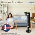 thumbnail image 2 of Lasko 36" 3-Speed Oscillating Tower Fan with Night Mode and Remote Control, Black, T36205, 2 of 12
