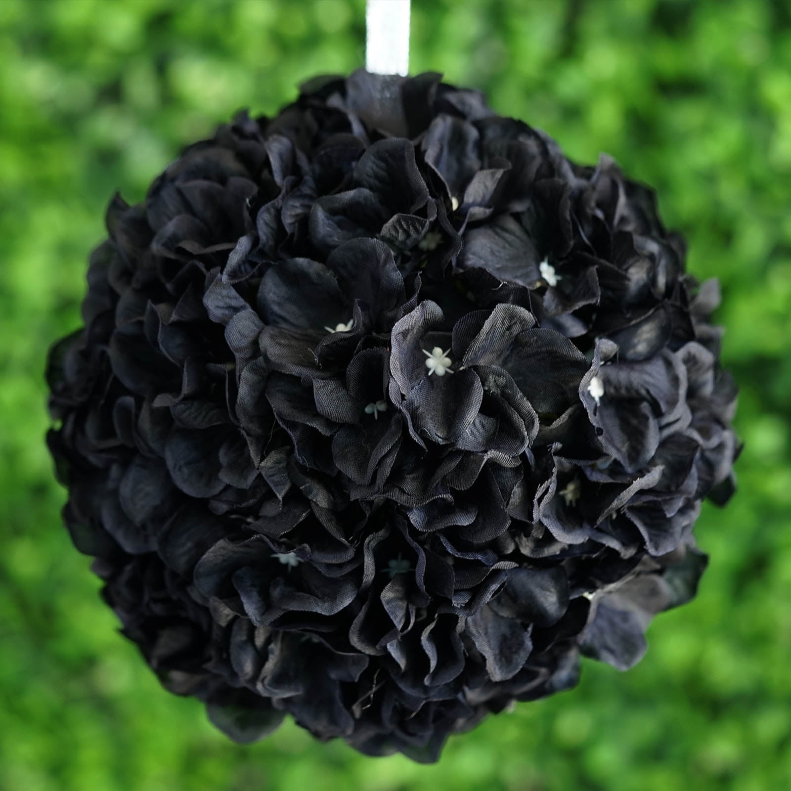 BalsaCircle 4 pcs 7-Inch Black Hydrangea Kissing Flower Balls