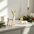 thumbnail image 4 of Cadancy Christmas Reindeer Figurines Set of 2 Tabletop Statues for Festive Display, Elegant Deer Ornaments Home Mantle Shelf Indoor Holiday Decor Winter Seasonal Decoration Gift, 4 of 7