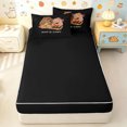 thumbnail image 4 of Manfei Sushi Axolotl Capybara Zipper Twin Comforter Sets with Fitted Sheet and 2 Pillowcases, Japanese Food Animal Zipper Bedding Set, Black Pink, Black Reversible, 4 Pieces, 4 of 7