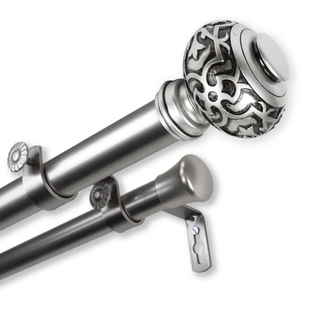 InStyleDesign Sycamore 1 inch Diameter Adjustable Double Curtain Rod