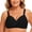 Black, variant on Women's Striped Bow Front Bra,V Neck Lingerie with Adjustable Wide Straps,Sizes 36BC-44BC