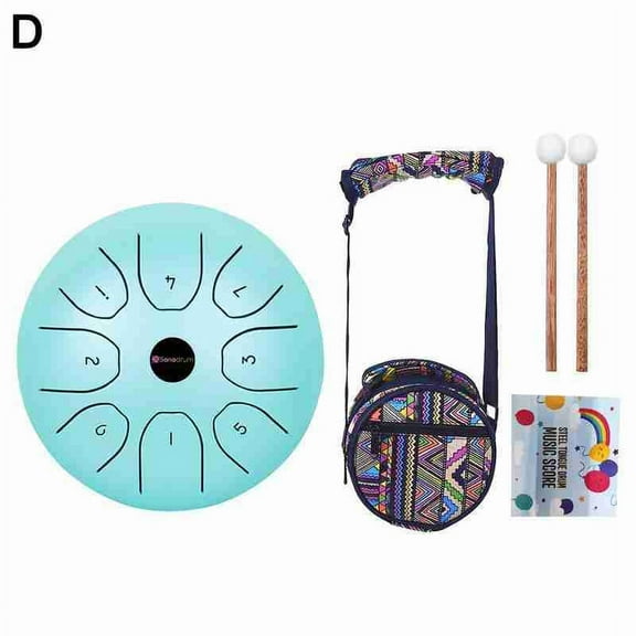 Hluru Steel Tongue Drum 8 Inch Mini Drum Ethereal Rhythm 11 Notes Tone F Tang Drum Percussion Hand Pan Musical Instruments R3W8