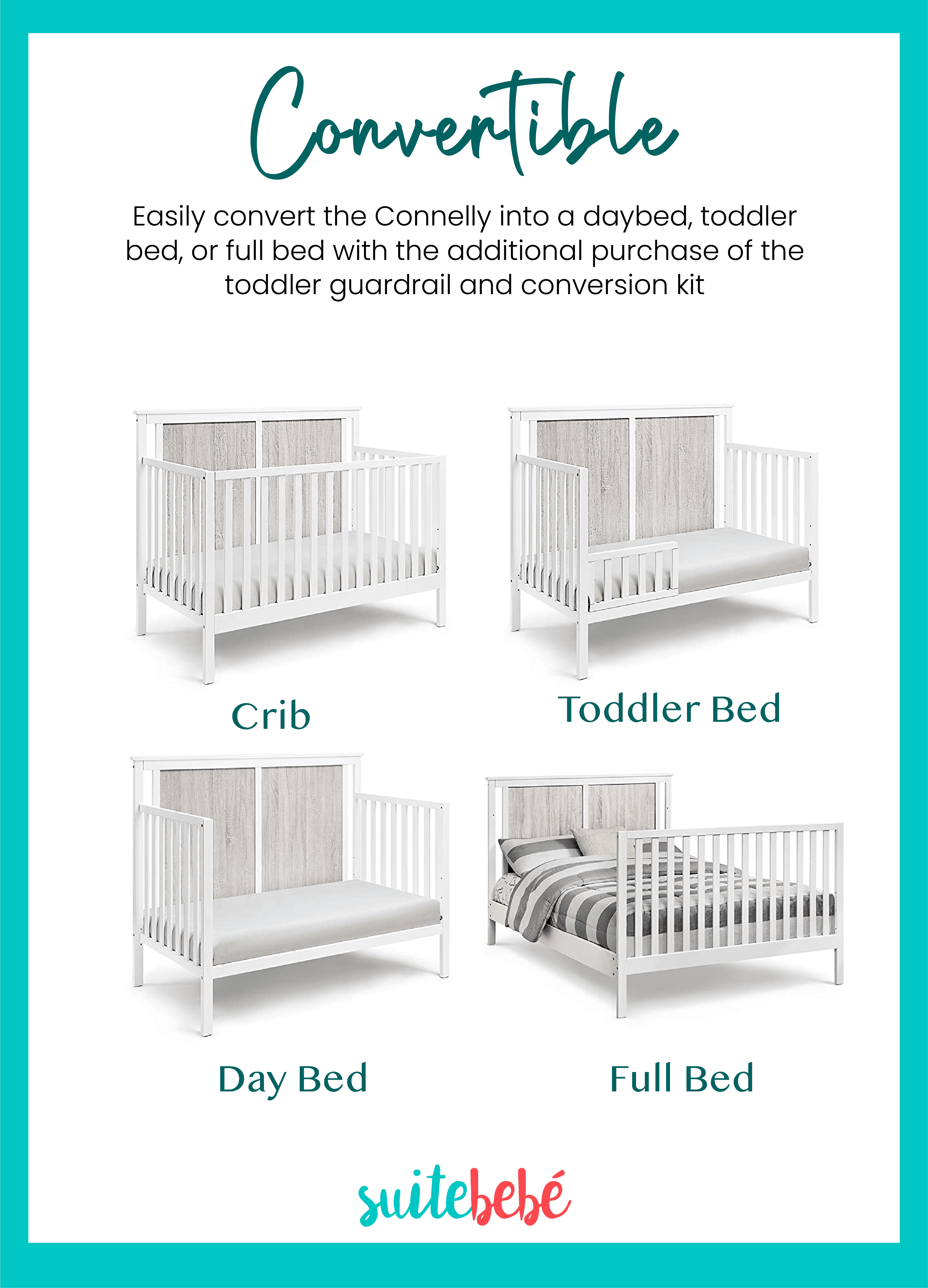 Connelly Changing Table in White Finish