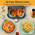 thumbnail image 3 of ZIVACATE Silicone Air Fryer Liners 3 Pack Foldable Square Silicone Pot Basket Bowl Liner Baking Tray Air Fryer Inserts Accessories Reusable 8 Inch,Blue, 3 of 7