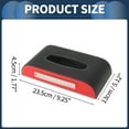 thumbnail image 4 of Soporte para Pañuelos de Coche Único Bargains con Alfombrilla Antideslizante Organizador de Caja de Pañuelos de Coche con Placa de Número PU 9.25"x5.12"x1.77" Negro Rojo 1 Pc, 4 of 6