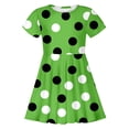thumbnail image 3 of Robes pour Petite Fille Robe d'Été à Manches Courtes Robe Trapèze à Pois Robe pour Filles pour Occasions Spéciales, 3 of 4