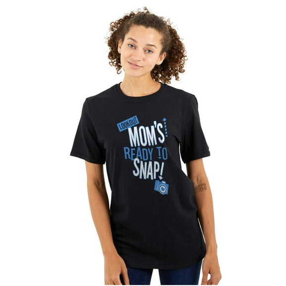 Ready to Snap Motherhood Humor Funny Women's Plus Size Graphic Tee Brisco Brands 2X