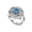 Silver, variant on Women's Queen Era Diamond Aquamarine Ring In Rose Gold Plated