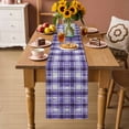 thumbnail image 2 of Purple Plaid Table Runner 36 Inches Long Farmhouse Dress Scarves, Modern Art Checkered Farmhouse Dining Tablerunner for Coffee Table/Kitchen Island/Party Décor, Small 13" x 36", 2 of 8