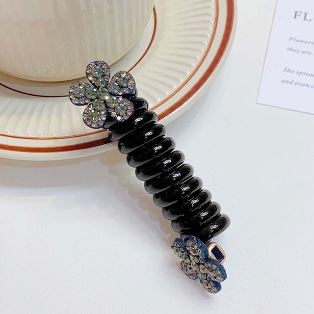 XWSHYW Cortapelos Mariposa de Amor, Diamantes de Imitación, Línea Telefónica, Anillo para El Cabello, Corbata para El Cabello para Niña, Goma, Cuerda para La Cabeza, Temperamento Elegante, Cuerda par