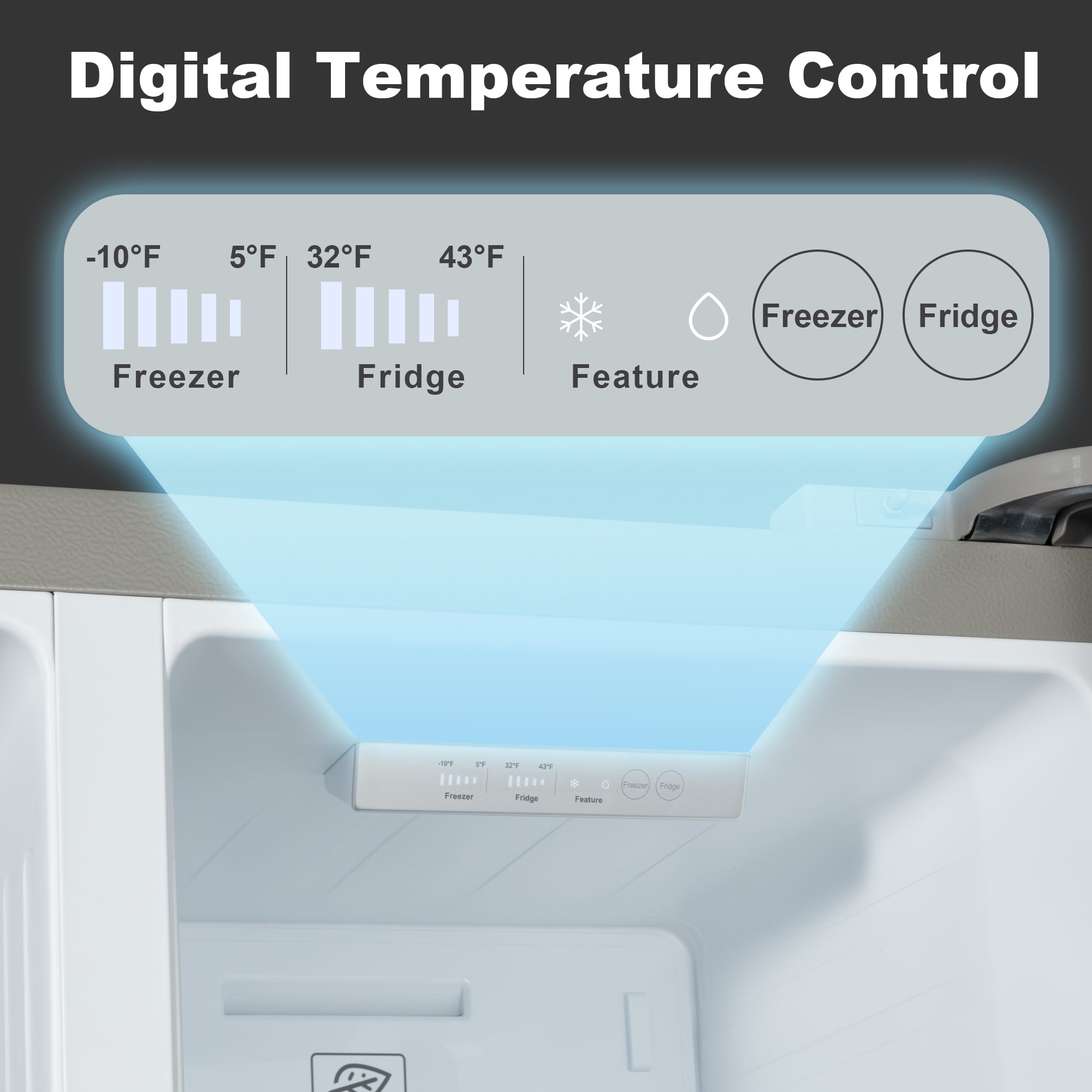 15.6 Cu. Ft. Black Stainless Steel Side-by-Side Refrigerator - Independent Left Freezer & Right Fridge Temperature Control