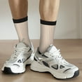 thumbnail image 6 of Rateoe Brown Gingham for Women Casual Calf Socks - Cute Crew Socks - Thin Soft Above Ankle Socks Size 5-11, 6 of 6