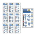 thumbnail image 2 of Tatuajes temporales | Paquete de 10 calcomanías para aficionados del Mundial para rostro y cuerpo | Artículos para fiestas de fútbol, eventos deportivos y festivales internacionales, 2 of 6