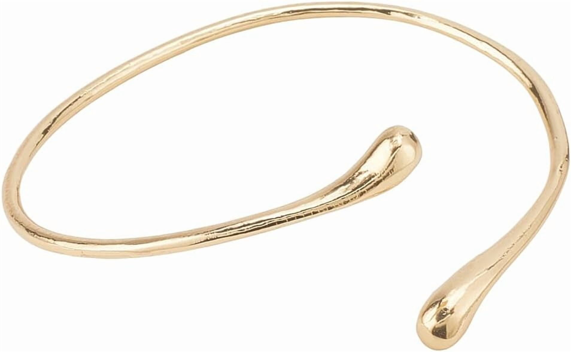 Vintage Belt Bracelet Gold Toned Grecian Roman Leaf Motif Stretch Vintage 1980s Vintage Gold Bracelet | 1980s Greek Key Design | Tri-tone  main image 2