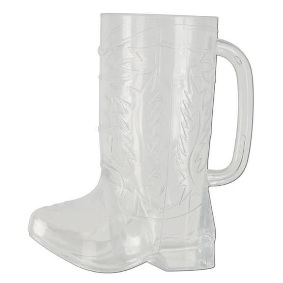 Party Central Club Pack of 12 White Country Western Cowboy Boot Party Mug Decors 17 Oz