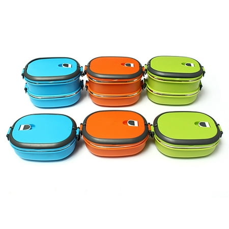 1/2Layers Stainless Steel Portable Insulation Thermal Lunch Box Food Container