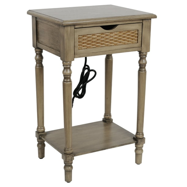 18X14X28 INCH 1DRAWER SIDE TABLE WITH USB & PLUG