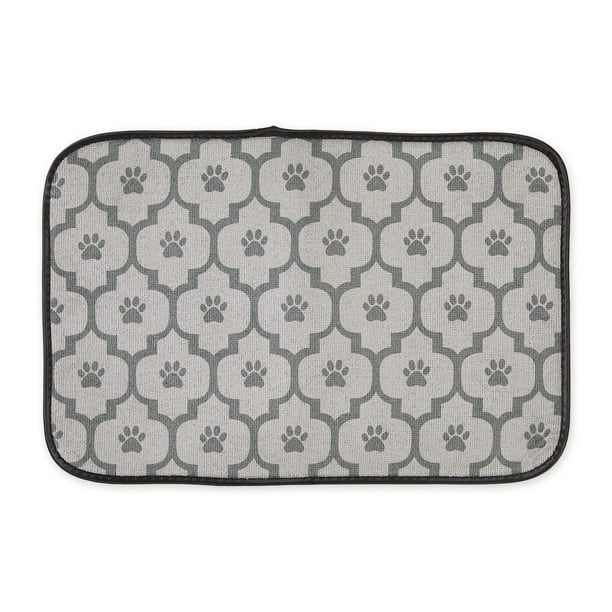 Tapete para Mascotas Bone Dry DII Gris con Huellas de Pata y Alta Absorbencia en Microfibra