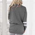 thumbnail image 3 of Women's Long Sleeve T-Shirt, Crewneck Stripe Sleeve Casual Top, Basic Loose Fit Tee for Women, Soft Everyday Shirt for Daily Wear, Fall and Winter Layering Staple-Gray, 3 of 7