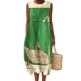 thumbnail image 1 of Vestido largo Akivide para mujer, estampado floral bohemio de verano con bolsillos, 1 of 3