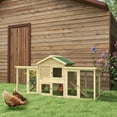 thumbnail image 2 of PawHut Chicken Coop, Wooden Large Rabbit Hutch with Nesting Box, Run, Ramp, 2 of 10