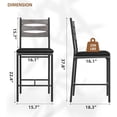 thumbnail image 3 of Historyli Silla de bar de madera con respaldo, taburete moderno acolchado con estructura de metal para cocina, hogar y bar, 2 piezas, gris, 3 of 5