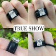thumbnail image 3 of Flydeer Silicone Rings for Women 3PCS Radiant Cut Solitaire Engagement Ring 5A CZ Twisted Braided Rubber Bands Black Stackable Wedding Band Size 7, 3 of 8