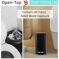 thumbnail image 3 of CL.HPAHKL Small Bathroom Trash Can with Soft Close Lid, 1.3 Gallon Stainless Steel Garbage Can with Removable Inner Bucket, Foot Pedal, Mini Trash Bin for Toilet, Home Office (Black), 3 of 7