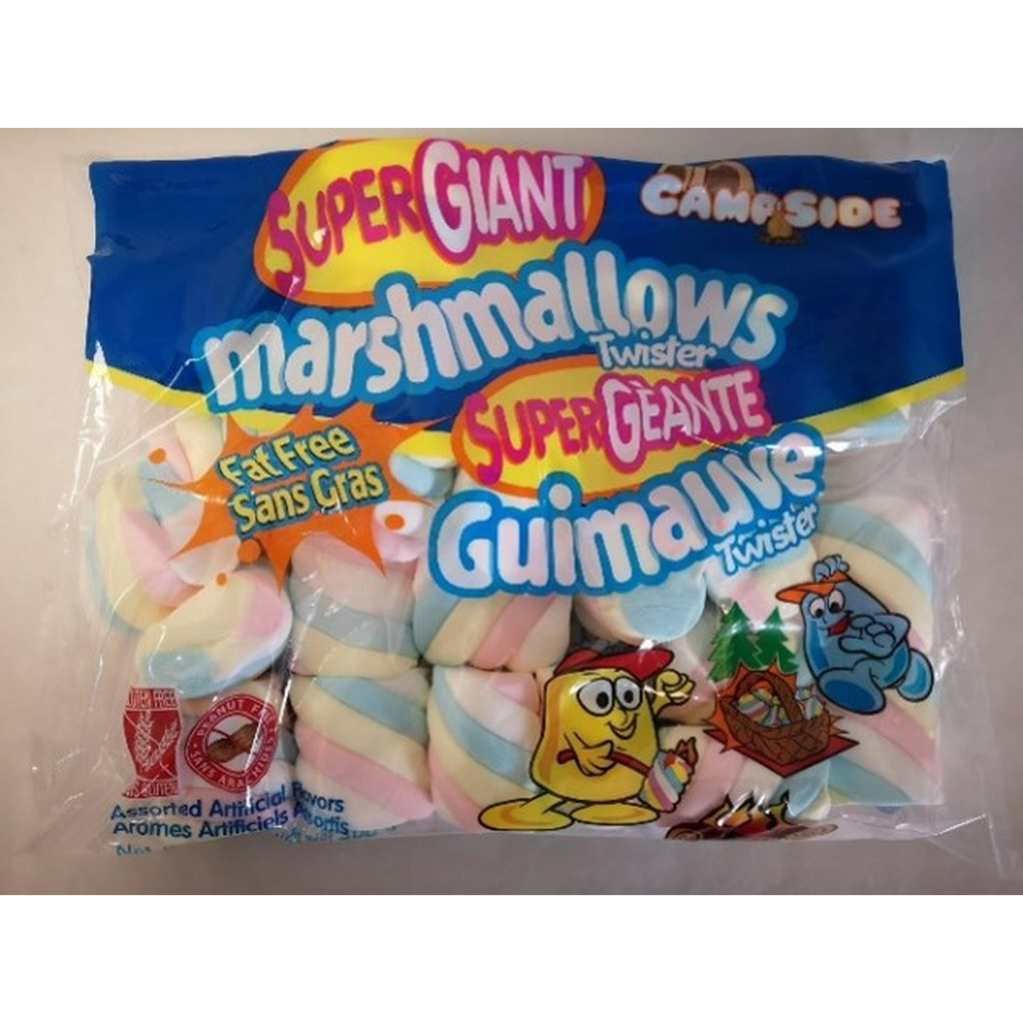 Campside™ Giant Rainbow Twisties Marshmallows are free from fat
