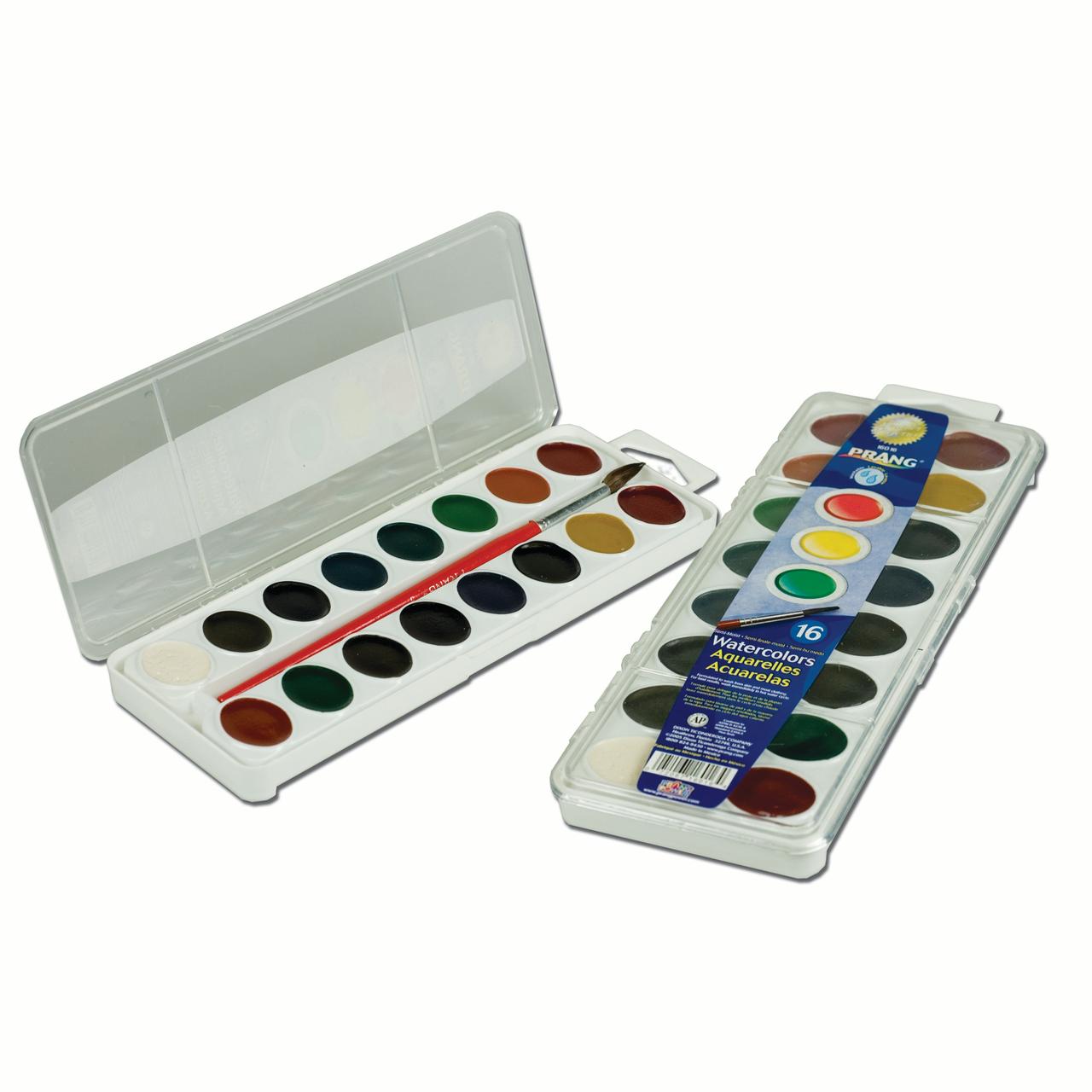 Prang® SemiMoist Washable Watercolor Set, 16 colors, Set of 6