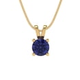 thumbnail image 4 of Clara Pucci 18K Yellow Solid Hypoallergenic Gold 0.5Ct Tanzanite Round Brilliant Cut Solitaire Designer Necklace Pendant For December, 4 of 7