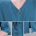 thumbnail image 4 of Women Robe Zipper Front House Coat 3/4 Sleeve Nightgown Bathrobe Ladies Lounge Dress Sleepwear With Pockets, 4 of 5