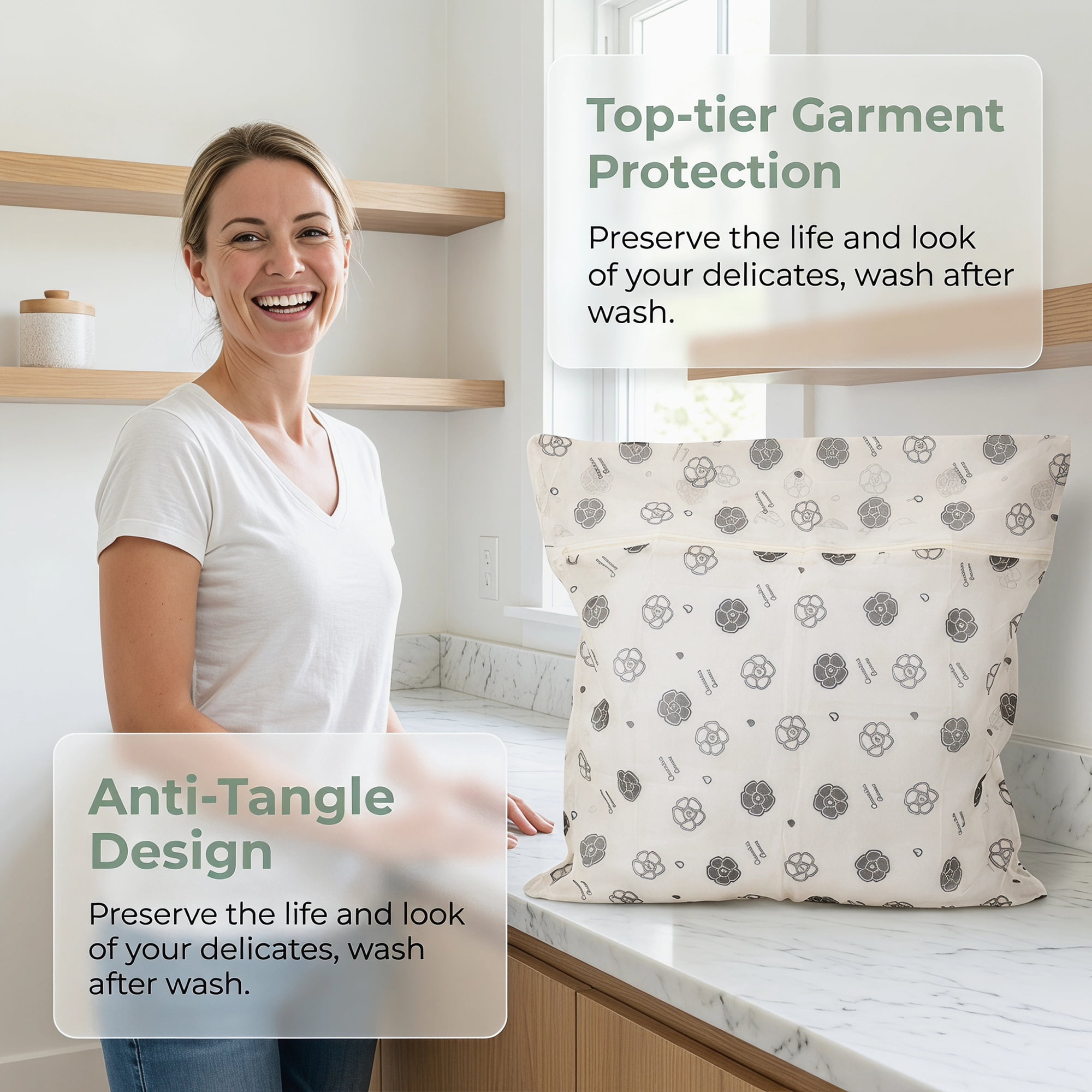 Unique Bargains 2 Pack Mesh Laundry Bags with Durable Zipper Closure Beige 23.6"x23.6"