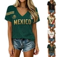 thumbnail image 2 of 2026 New Mexico Soccer Jersey Adult, Mexican Jersey Soccer T-Shirt, Mexico National Team Pattern V-Neck Short Sleeve Athletic Casual Football Top for Adult, 2 of 6