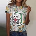 thumbnail image 2 of LUOGENLI T-shirts pour Femmes Classique Quotidien Manches Courtes Rétro Mahjong Tendance Décontracté Col Rond T-shirts Graphiques pour Femmes Jour de la Saint-Patrick Blanc P, 2 of 4
